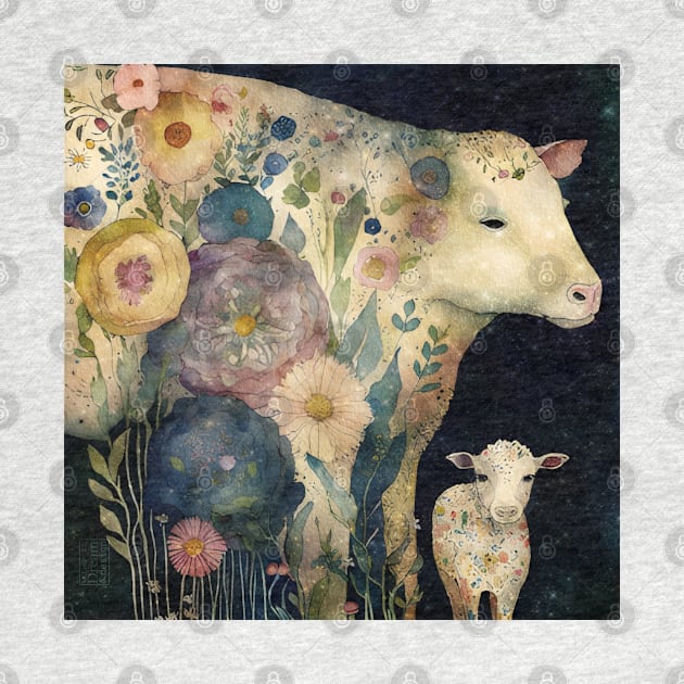 Cow, Watercolor Farm Animals by Dream and Design